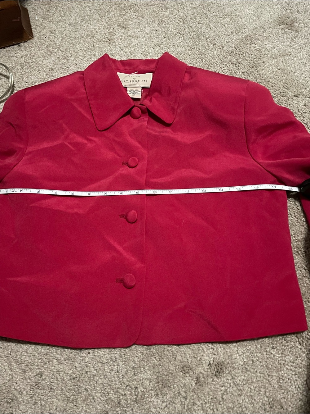 Lightweight Cropped Pink Women's Button-Front Blazer Womens 6P